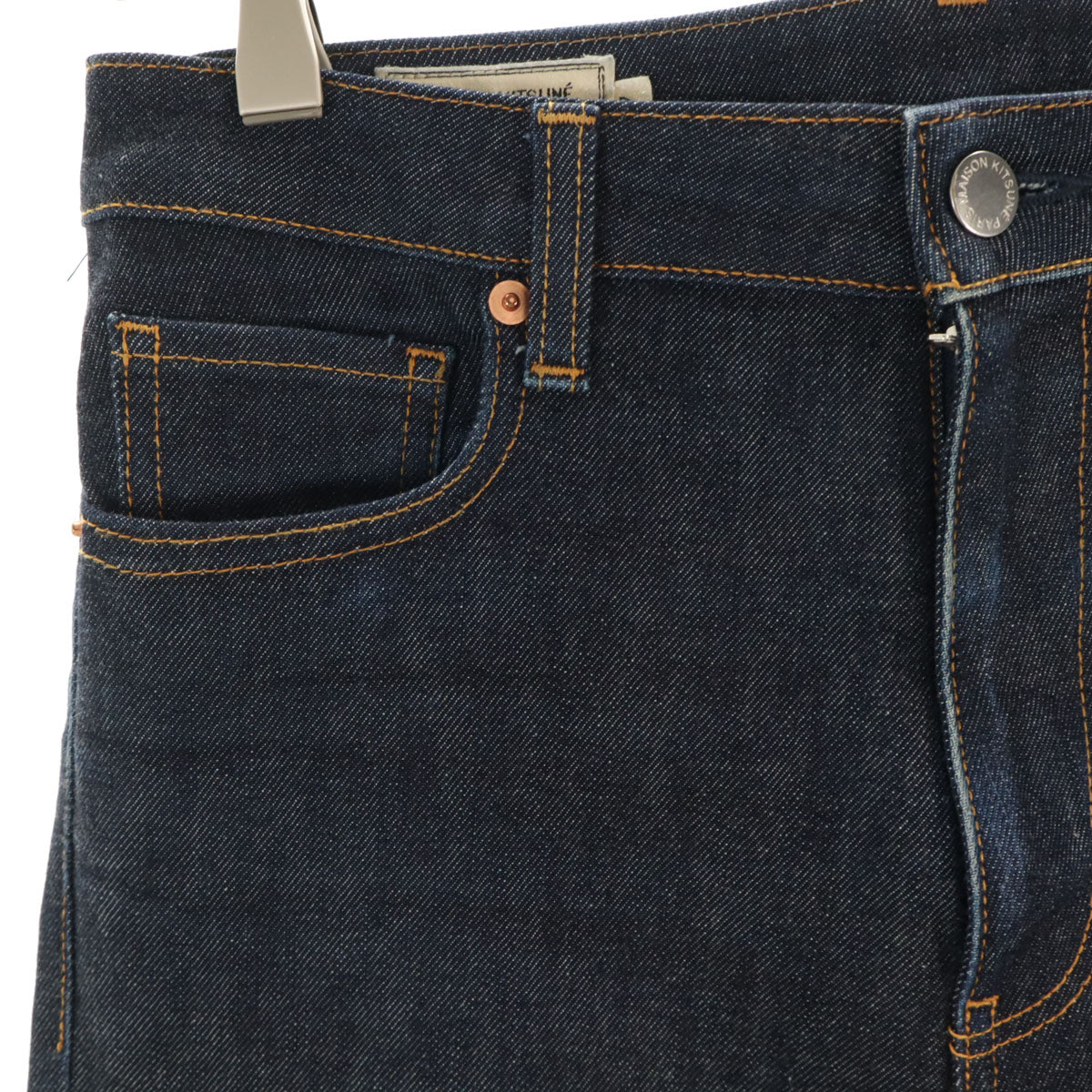 MAISON KITSUNE メゾンキツネ 日本製 スリムデニムパンツ W27 インディゴ ジーンズ レディース