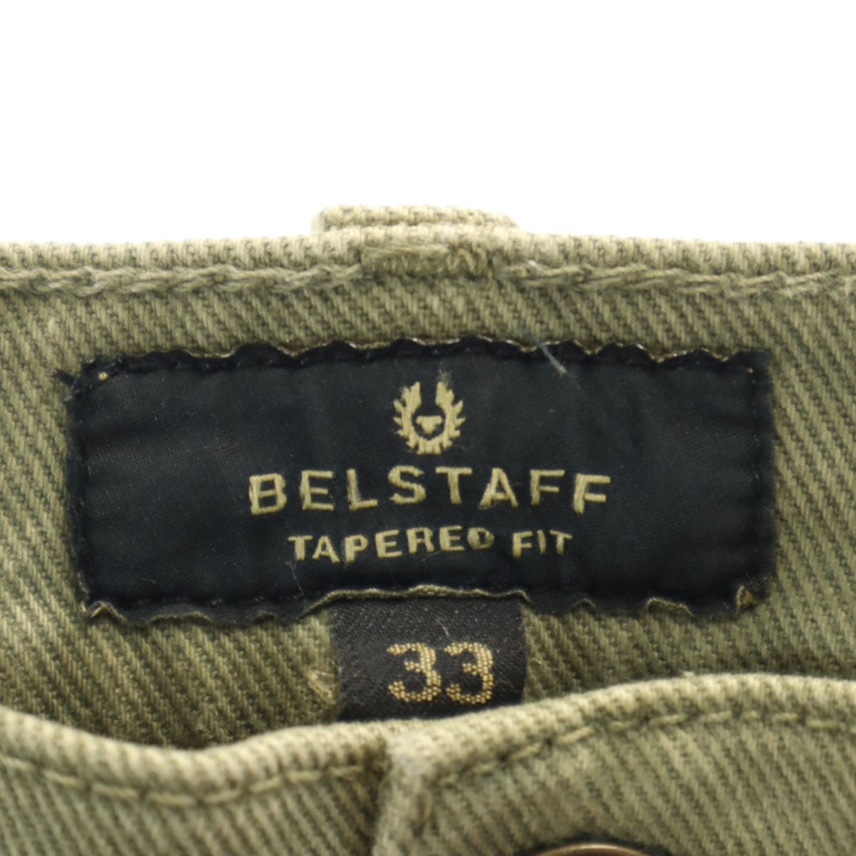 BELSTAFF ベルスタッフ テーパードパンツ W33 カーキ メンズ
