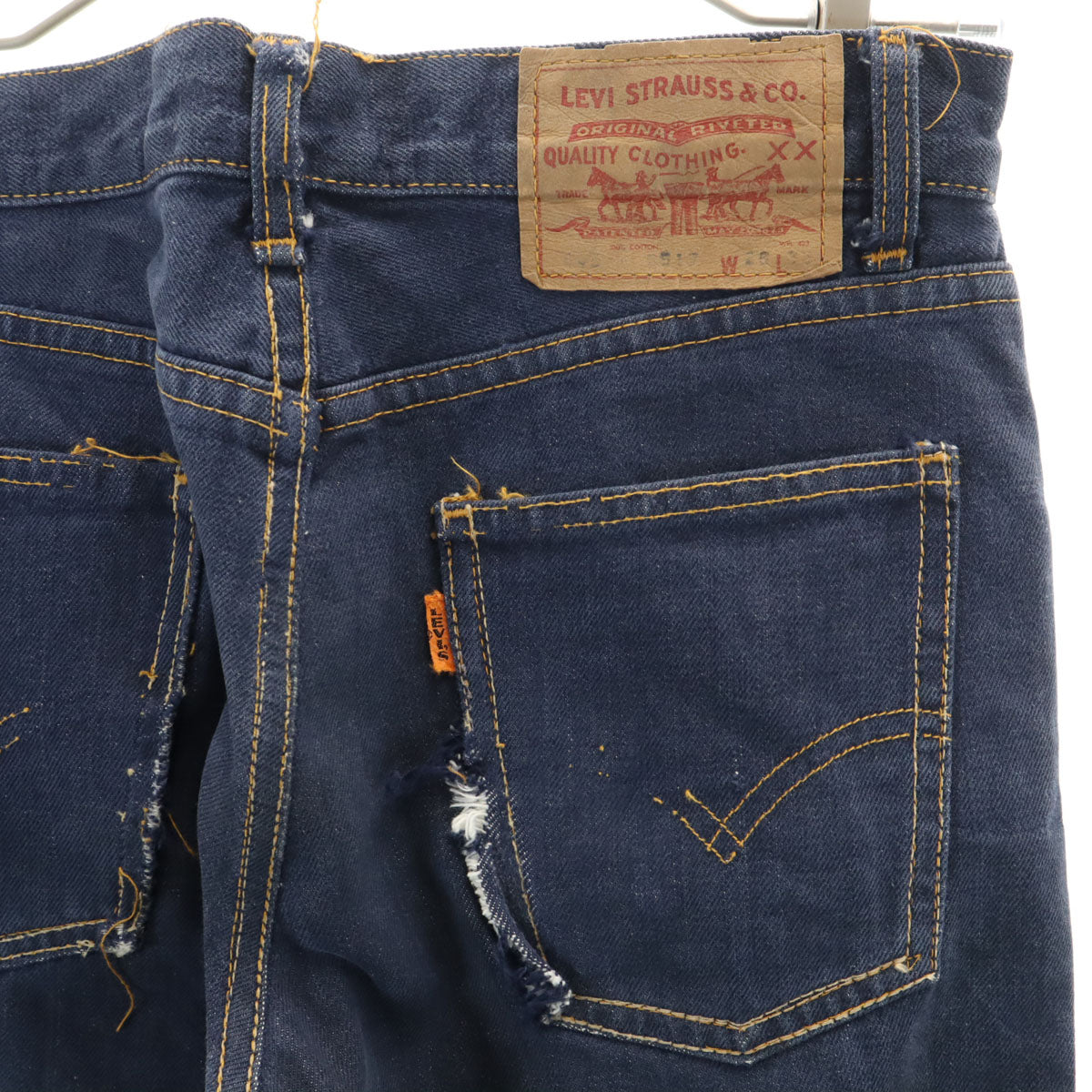 Levi's リーバイス 70s ビックE オレンジタブ フレアデニムパンツ ネイビー系 ジーンズ レディース