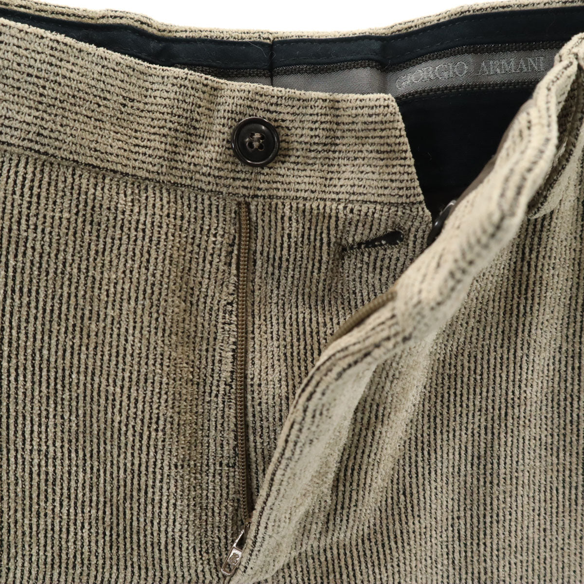 GIORGIO ARMANI ジョルジオアルマーニ イタリア製 細畝 スラックスパンツ 44 ベージュ メンズ
