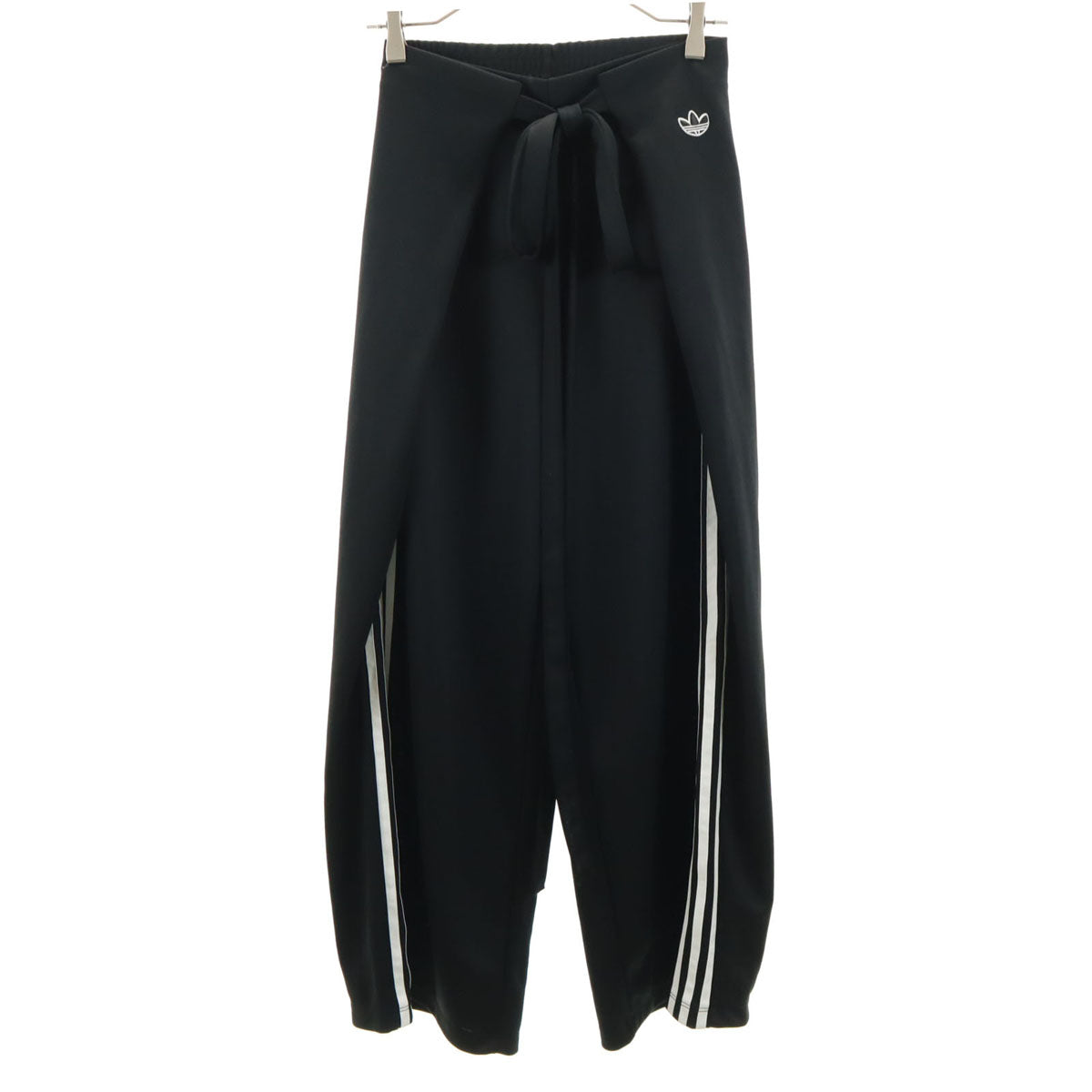 美品 adidas アディダス ワイド レッグ パンツ M ブラック ジャージ レディース