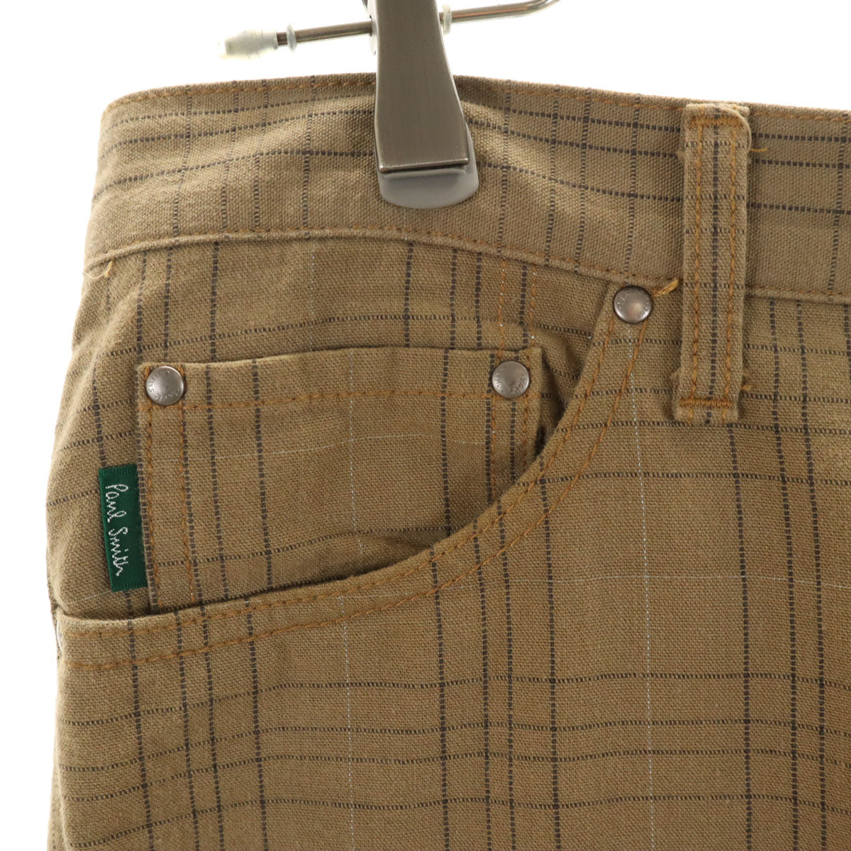 Paul Smith JEANS ポールスミスジーンズ 日本製 チェック柄 フレアパンツ W32 ブラウン メンズ