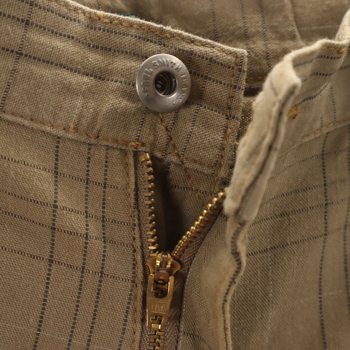 Paul Smith JEANS ポールスミスジーンズ 日本製 チェック柄 フレアパンツ W32 ブラウン メンズ