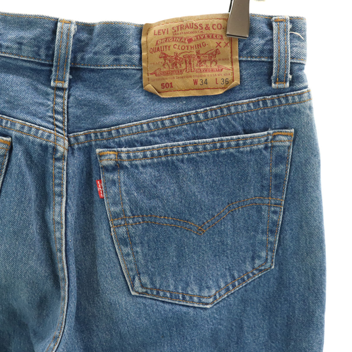Levi's リーバイス 90s 501 USA製 オールド ストレートデニムパンツ W34 ウォッシュブルー ジーンズ メンズ