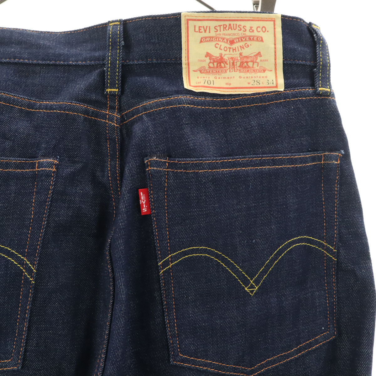 Levi's リーバイス 701 ビッグE ストレートデニムパンツ W28 インディゴ ジーンズ 赤耳 セルビッチ レディース