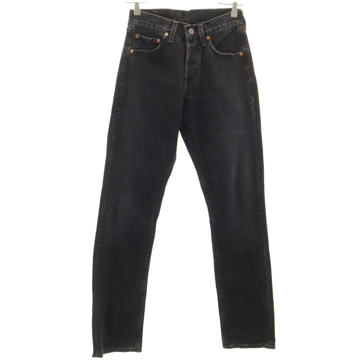 Levi's リーバイス 90s 501 USA製 オールド 後染め ストレートデニムパンツ W27 ブラック ジーンズ レディース