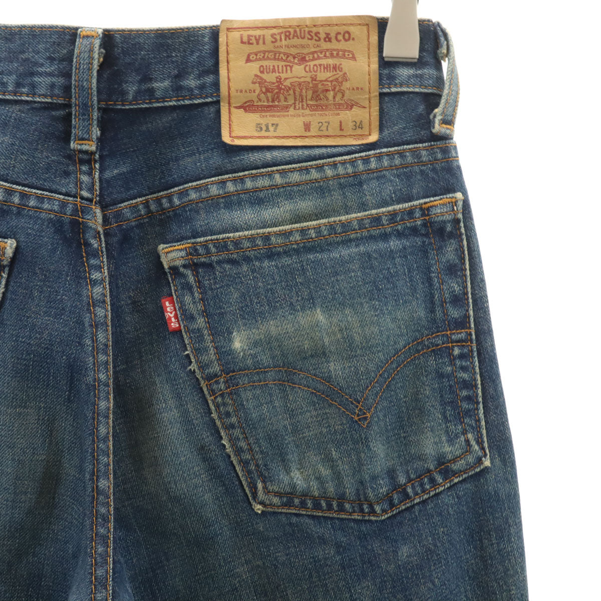 Levi's リーバイス 90s 517 日本製 オールド ブーツカットデニムパンツ W27 インディゴブルー ジーンズ レディース