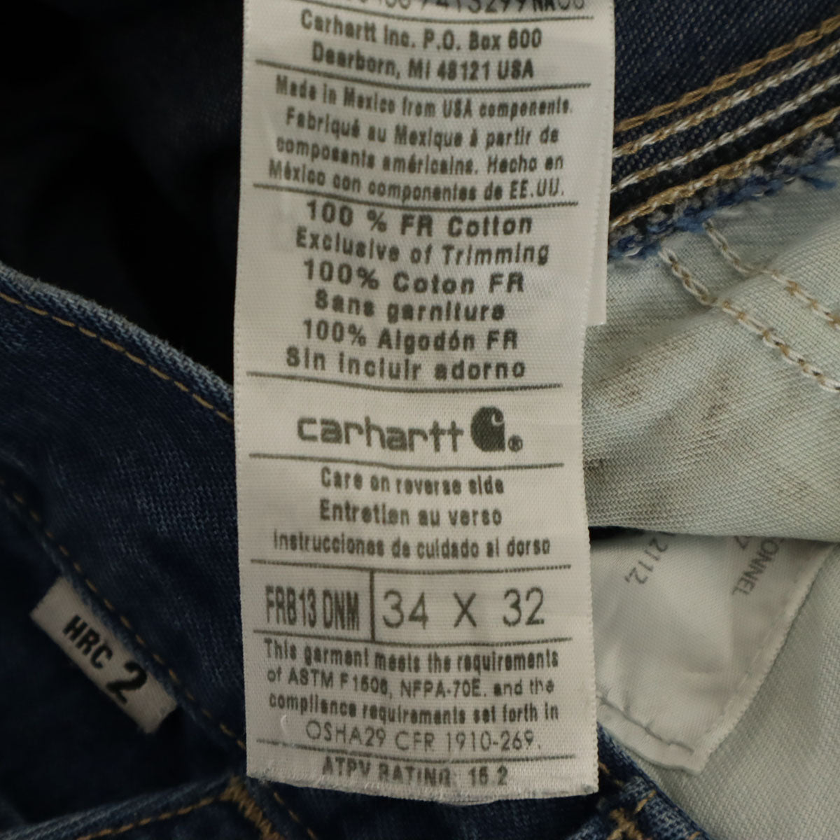 Carhartt カーハート ワーク デニムパンツ W34 ウォッシュブルー ジーンズ メンズ