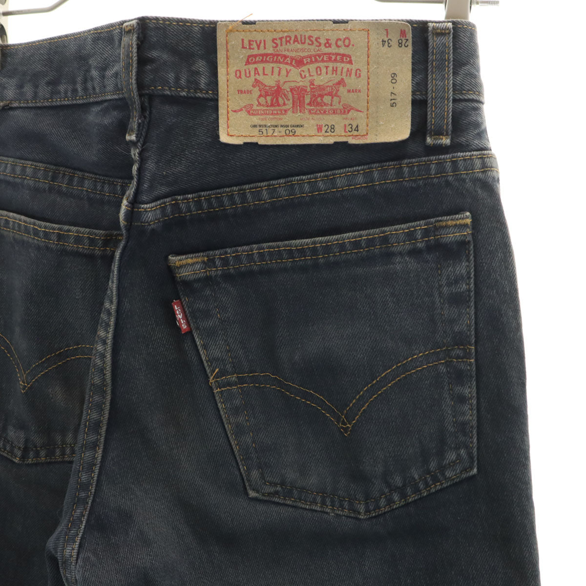 Levi's リーバイス 00s 517-09 USA製 後染め ブーツカットデニムパンツ W28 ブラック系 ジーンズ メンズ