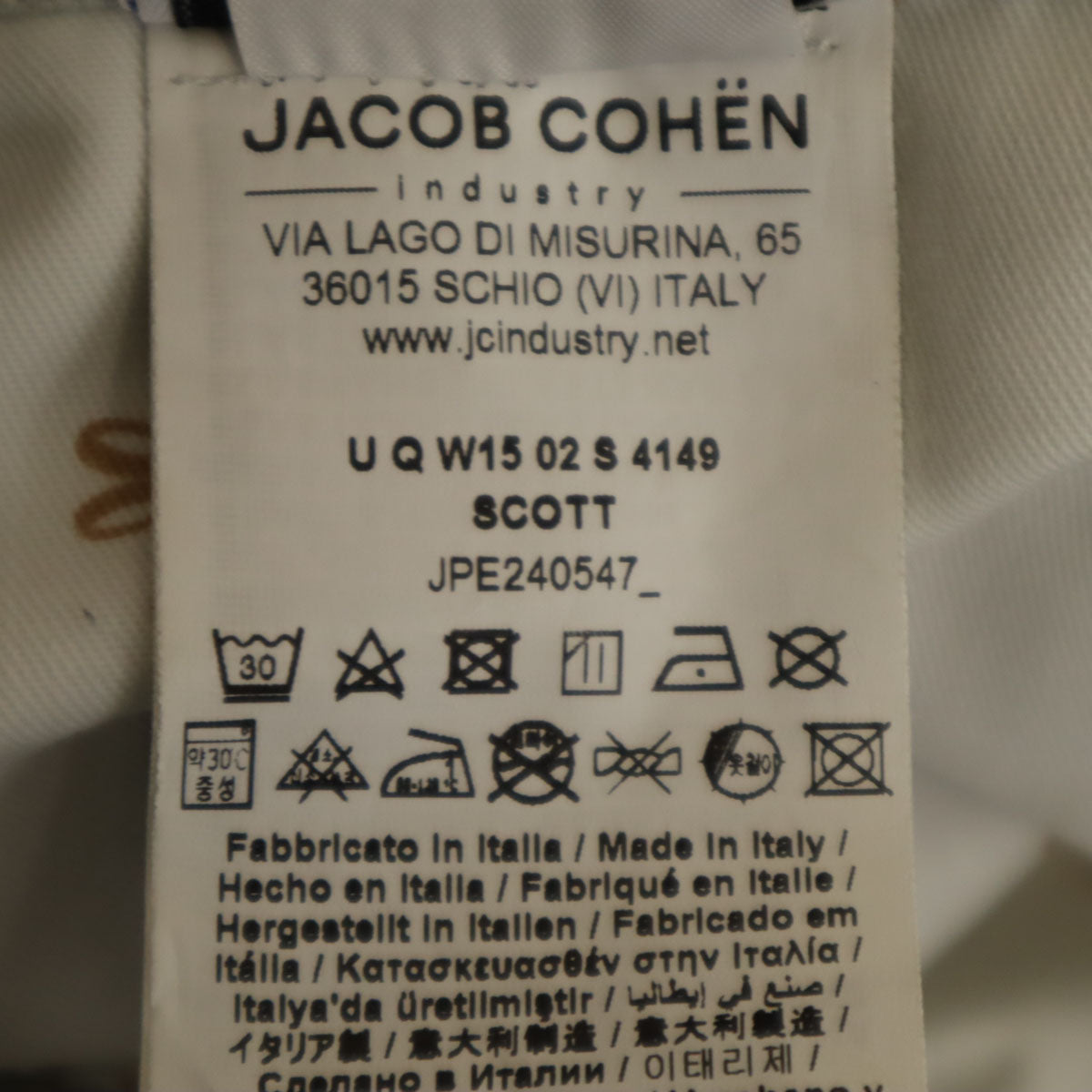 JACOB COHEN ヤコブコーエン イタリア製 SCOTT テーパードパンツ W28 グレー メンズ