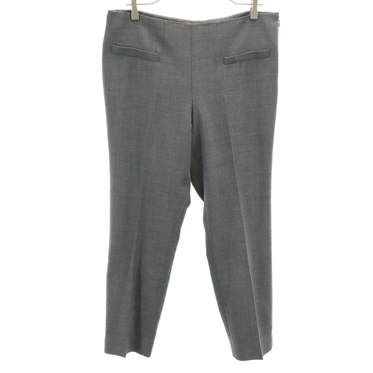 美品 AKRIS アクリス ロングパンツ US12 グレー ビッグサイズ レディース