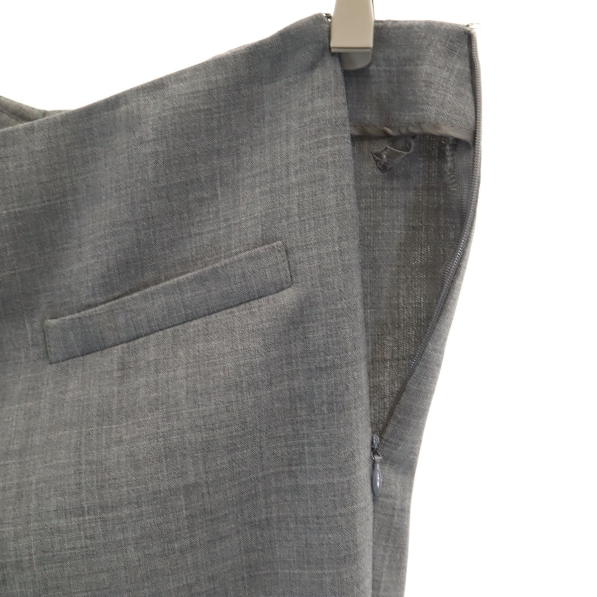 美品 AKRIS アクリス ロングパンツ US12 グレー ビッグサイズ レディース