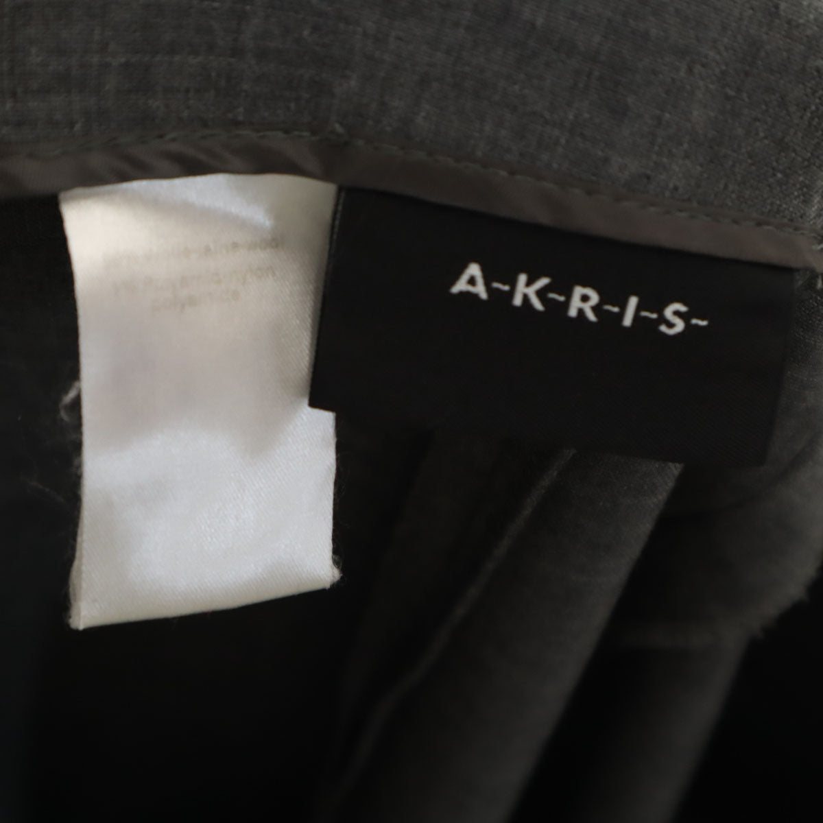 美品 AKRIS アクリス ロングパンツ US12 グレー ビッグサイズ レディース