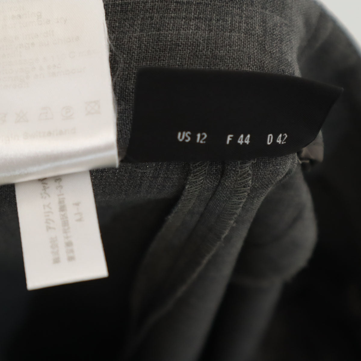 美品 AKRIS アクリス ロングパンツ US12 グレー ビッグサイズ レディース