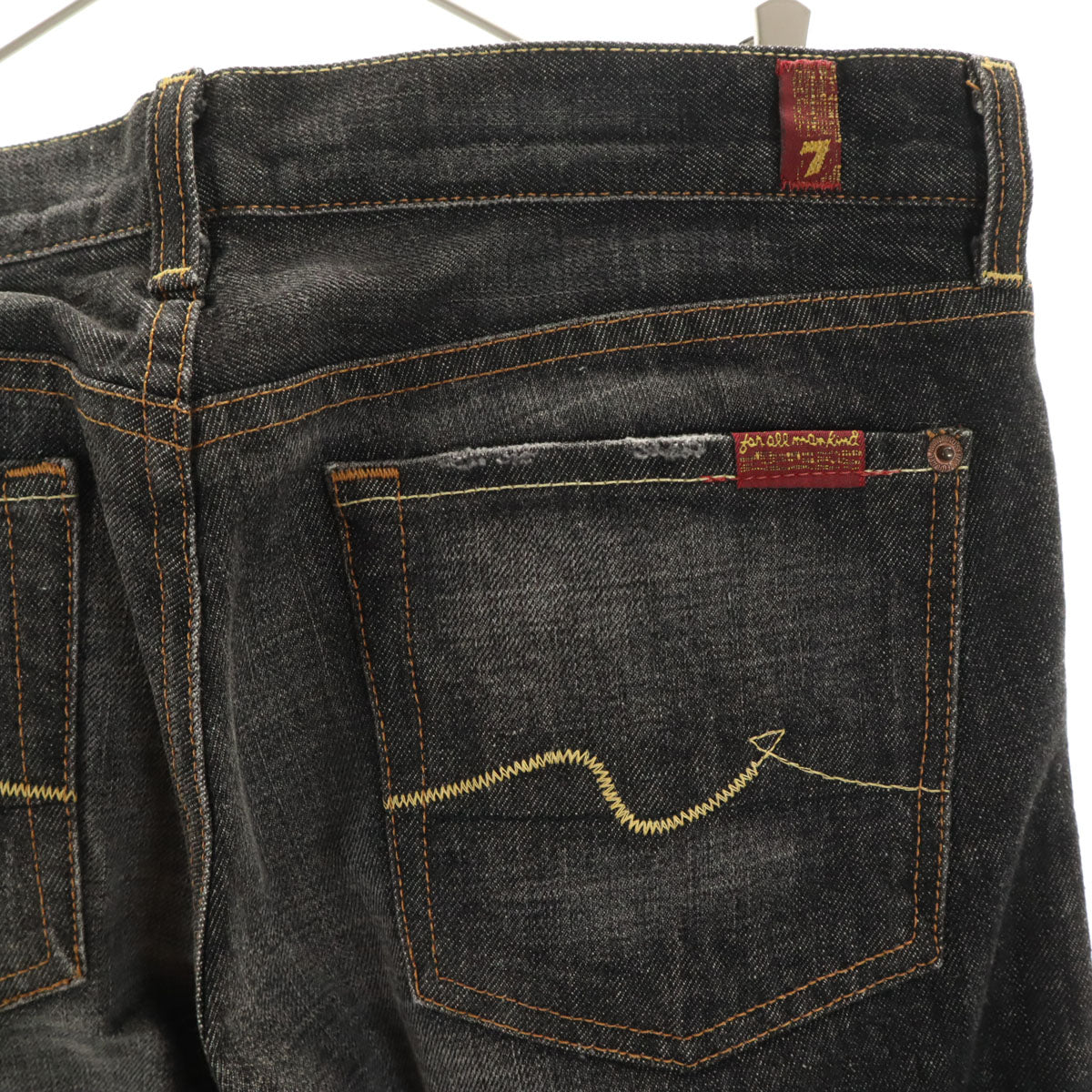 7 For All Mankind セブンフォーオールマンカインド USA製 ブーツカットデニムパンツ W28 ブラック ジーンズ レディース