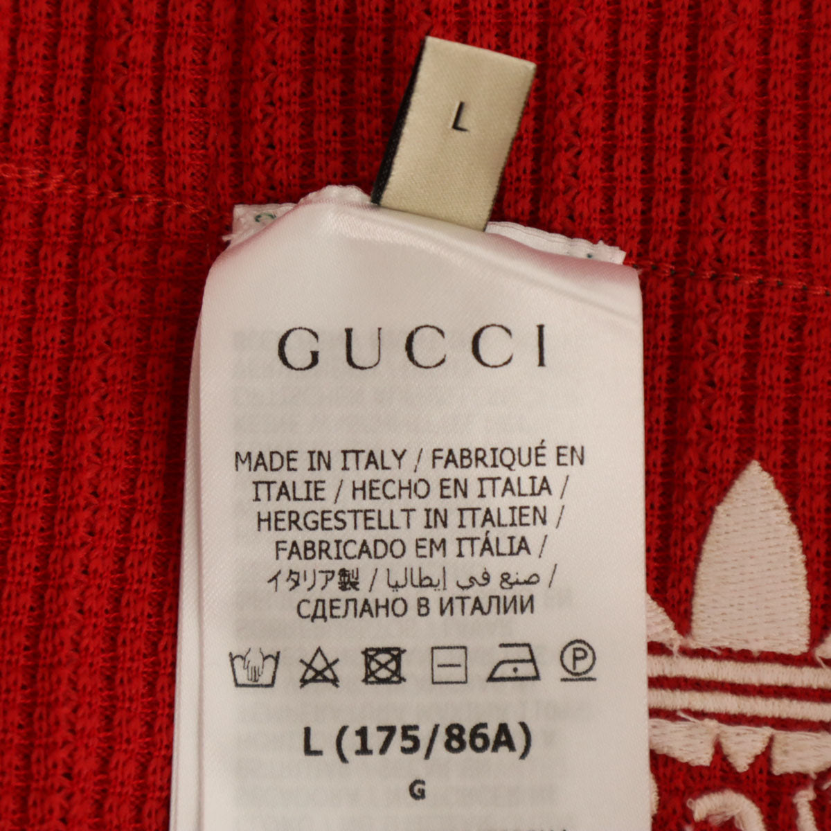美品 GUCCI グッチ adidas アディダス コラボ イタリア製 トラックパンツ L レッド メンズ