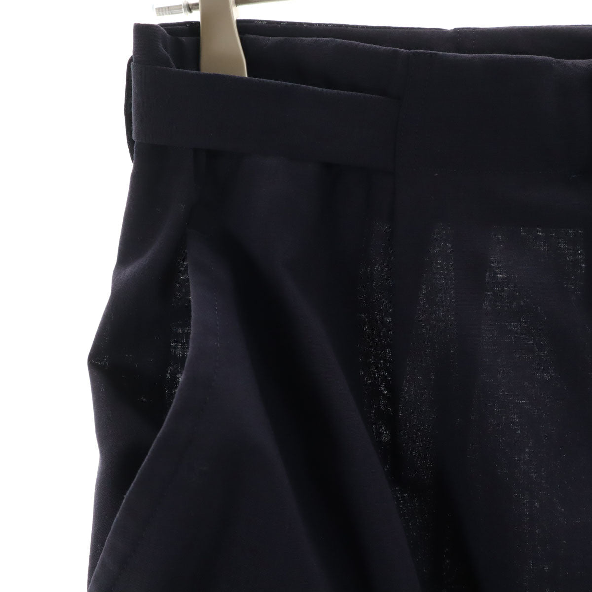 Yohji Yamamoto ヨウジヤマモト 日本製 タック ワイドパンツ SS ネイビー アンクル丈 メンズ