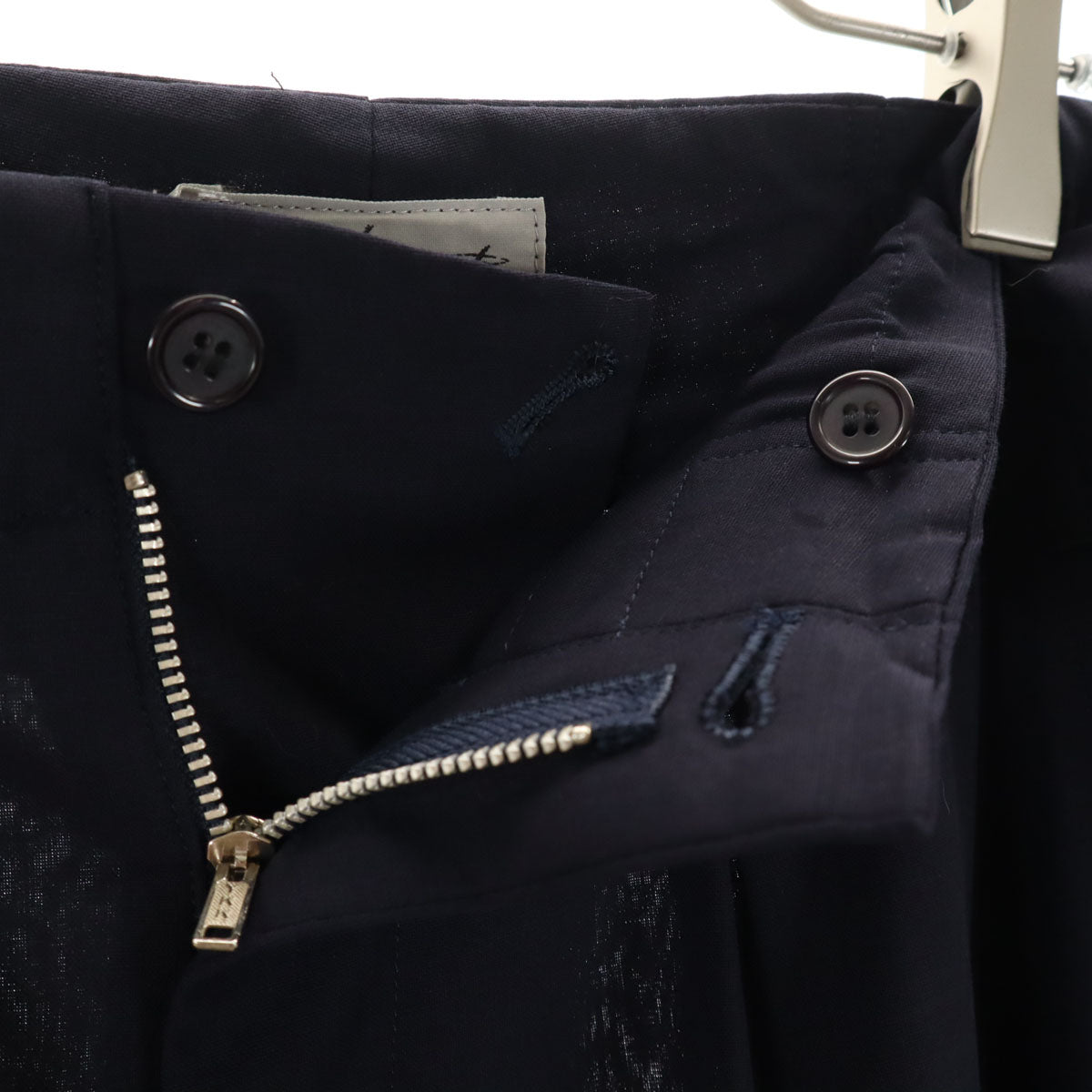 Yohji Yamamoto ヨウジヤマモト 日本製 タック ワイドパンツ SS ネイビー アンクル丈 メンズ