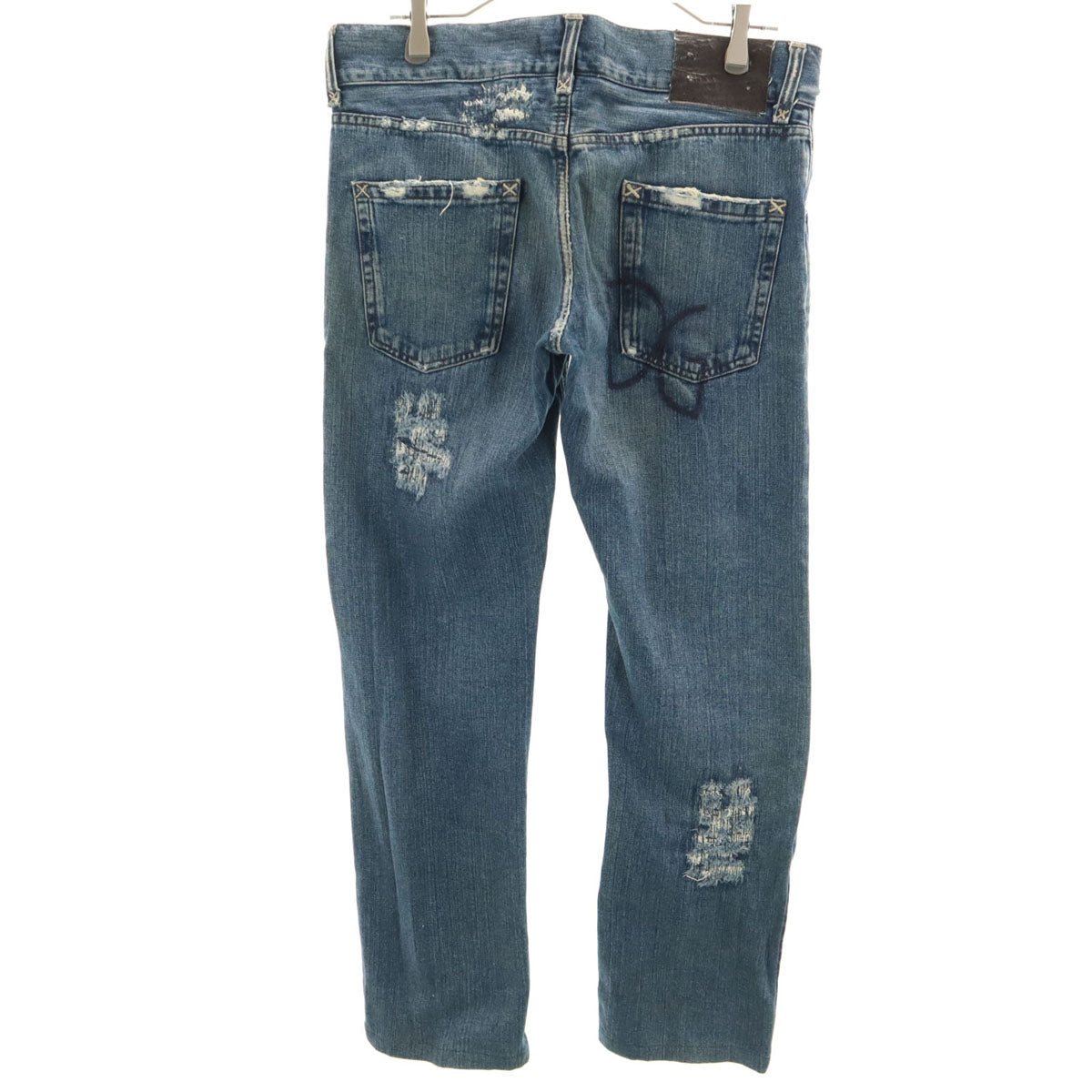 DOLCE&GABBANA ドルチェアンドガッバーナ イタリア製 ヴィンテージ加工 デニムパンツ 46 ウォッシュブルー ジーンズ メンズ