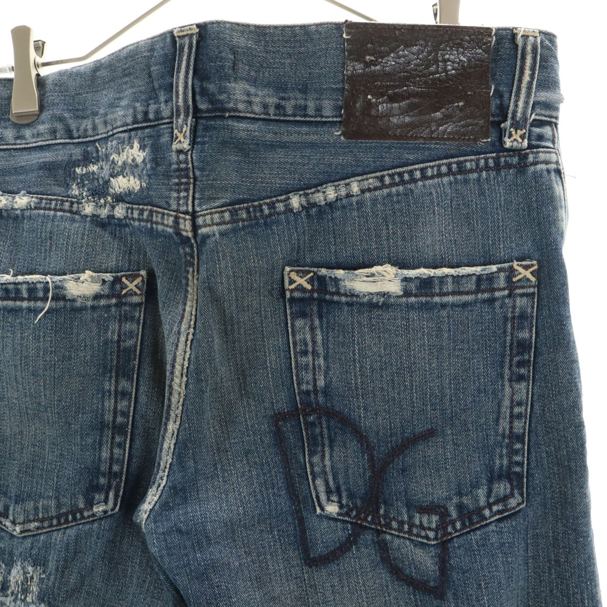 DOLCE&GABBANA ドルチェアンドガッバーナ イタリア製 ヴィンテージ加工 デニムパンツ 46 ウォッシュブルー ジーンズ メンズ