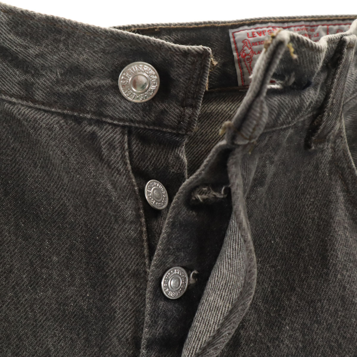 Levi's リーバイス 80s 901 フランス製 オールド ユーロ テーパードデニムパンツ W33 ブラック系 ジーンズ レディース