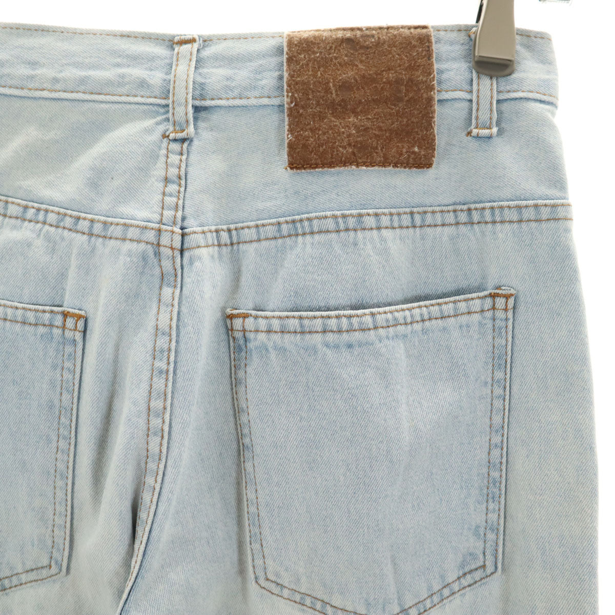 FENDI フェンディ イタリア製 テーパードデニムパンツ 42 アイスブルー ジーンズ レディース