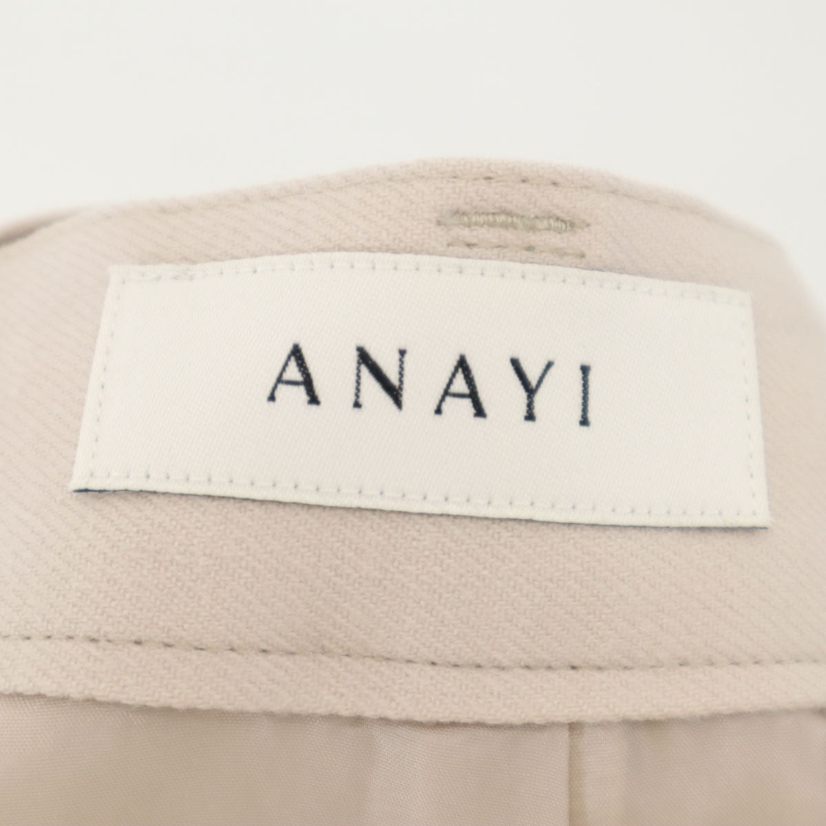 ANAYI アナイ ハイウエスト ワイドパンツ 38 グレージュ レディース