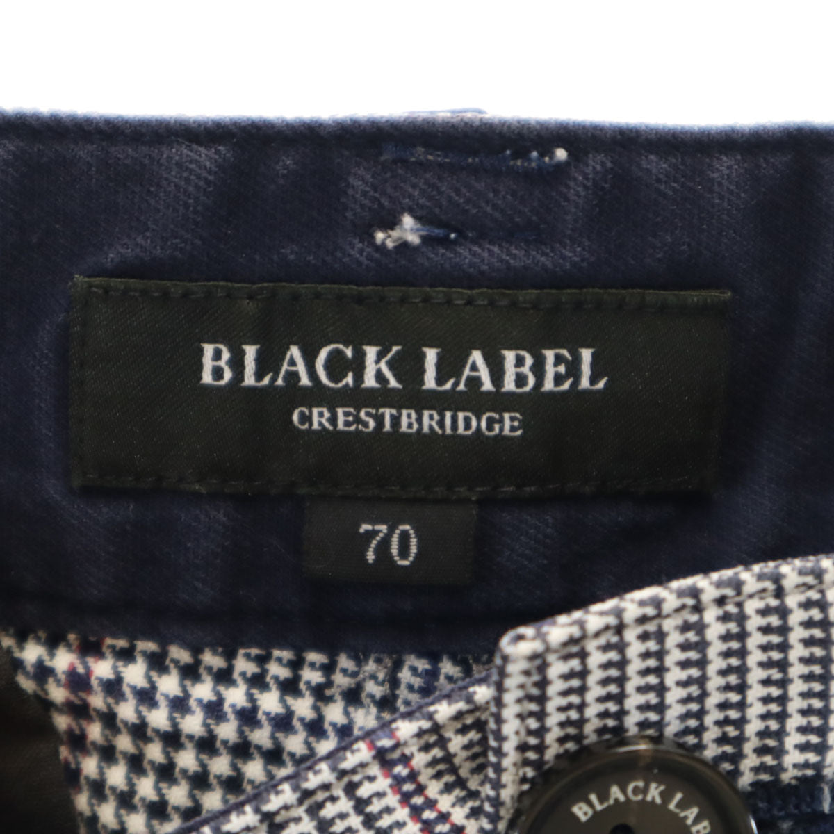 BLACK LABEL CRESTBRIDGE ブラックレーベルクレストブリッジ グレンチェック ロングパンツ 70 ホワイト メンズ
