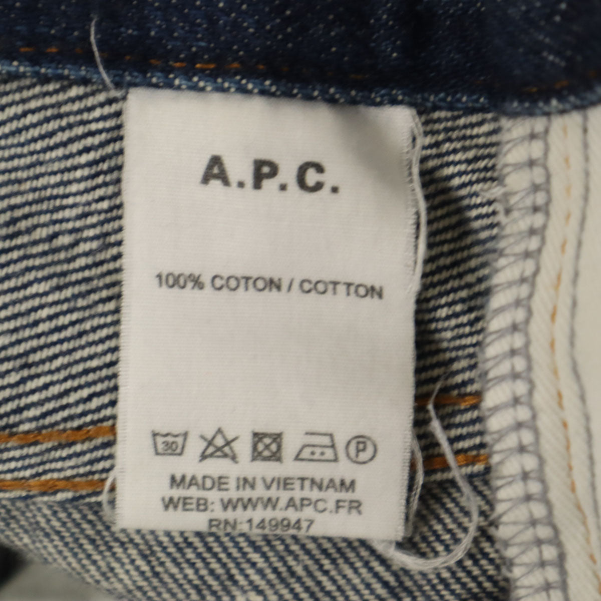 A.P.C. アーペーセー デニムパンツ W29 インディゴブルー ジーンズ メンズ