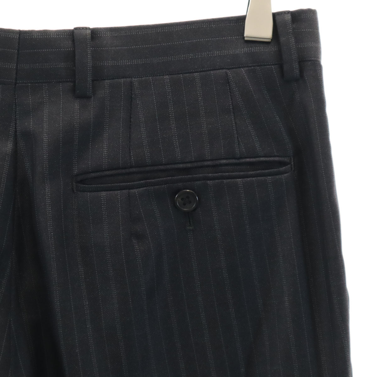 Paul Smith LONDON ポールスミスロンドン 日本製 ストライプ柄 スラックスパンツ M チャコールブラック メンズ