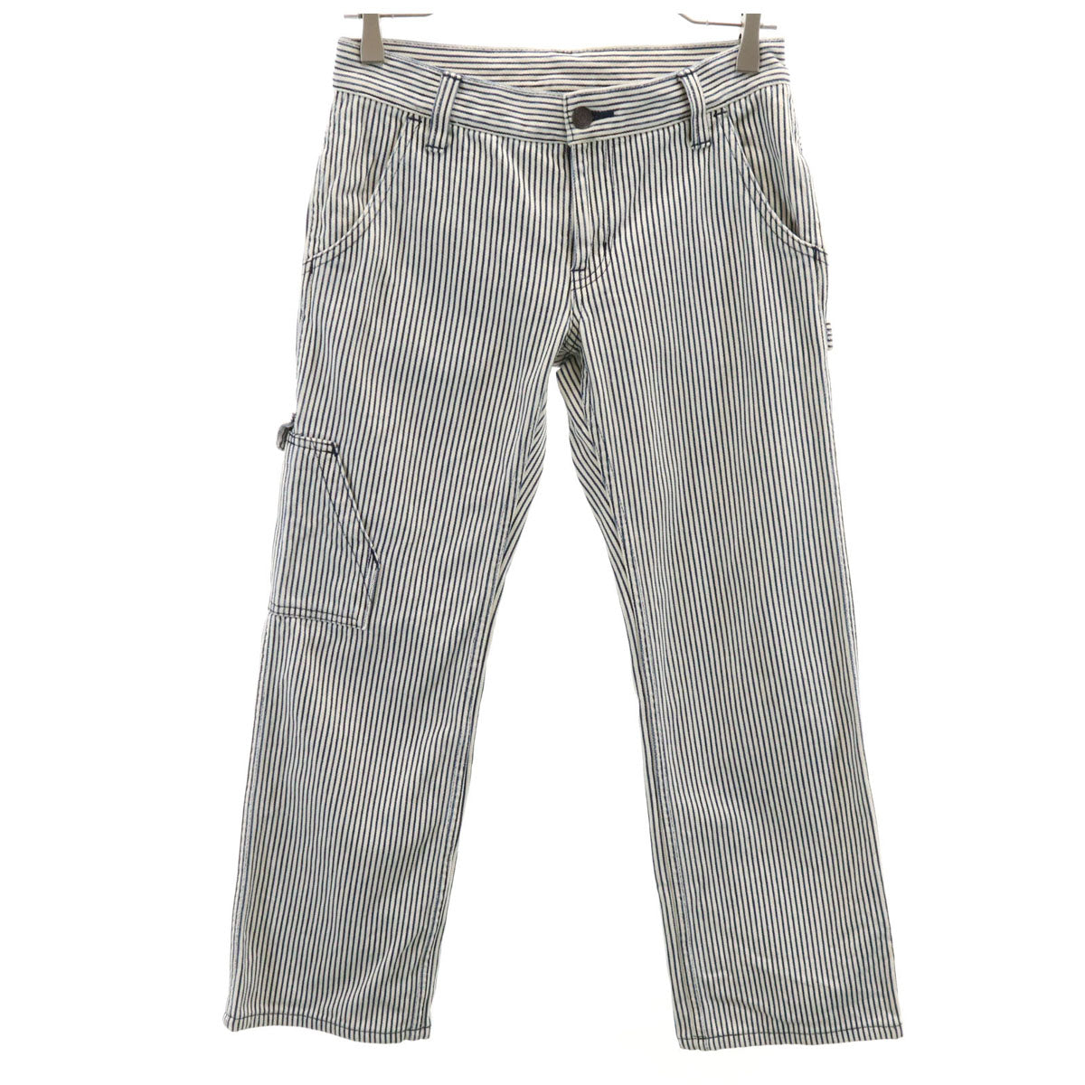 HYSTERIC GLAMOUR ヒステリックグラマー 日本製 ヒッコリーストライプ ペインターパンツ S アイボリー レディース