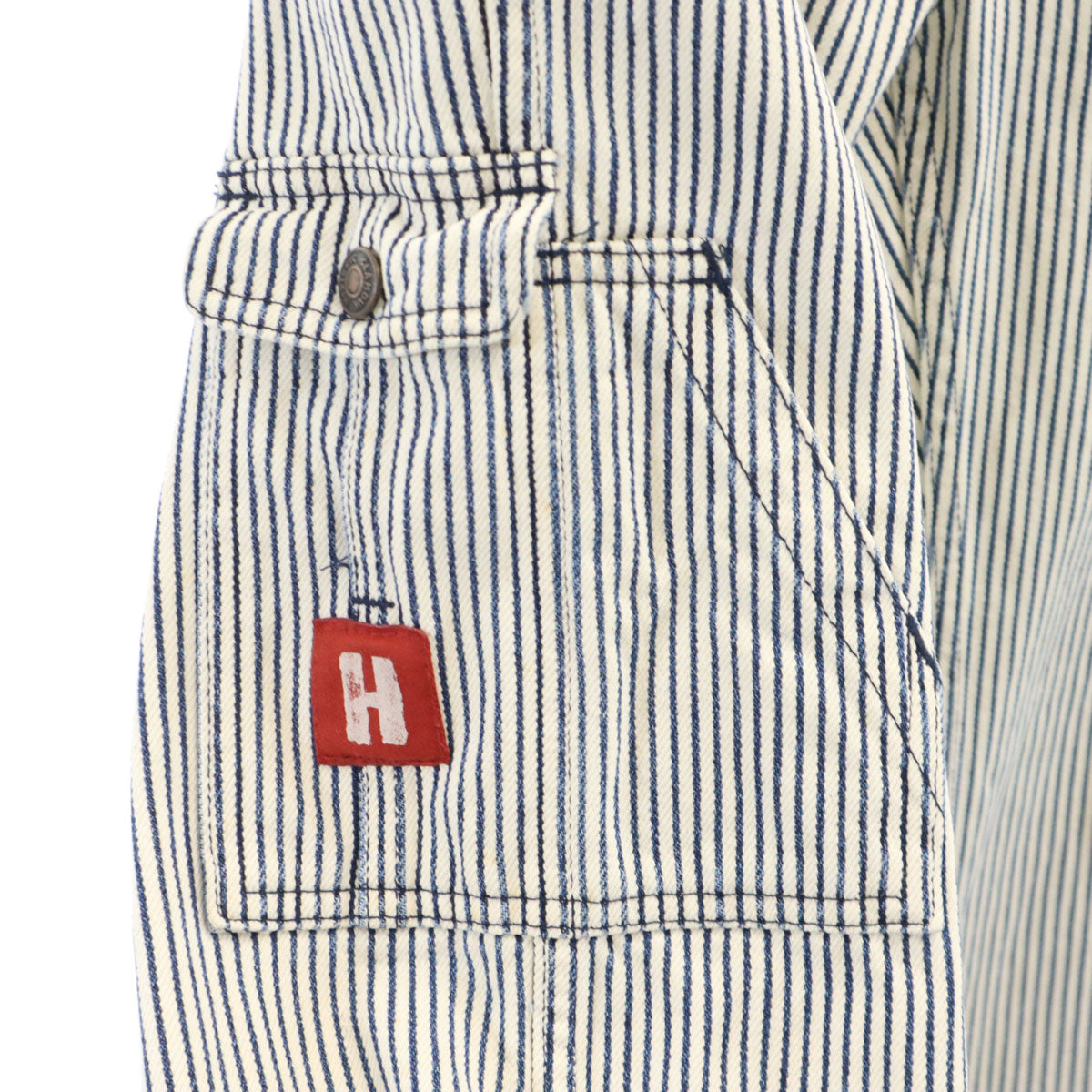 HYSTERIC GLAMOUR ヒステリックグラマー 日本製 ヒッコリーストライプ ペインターパンツ S アイボリー レディース