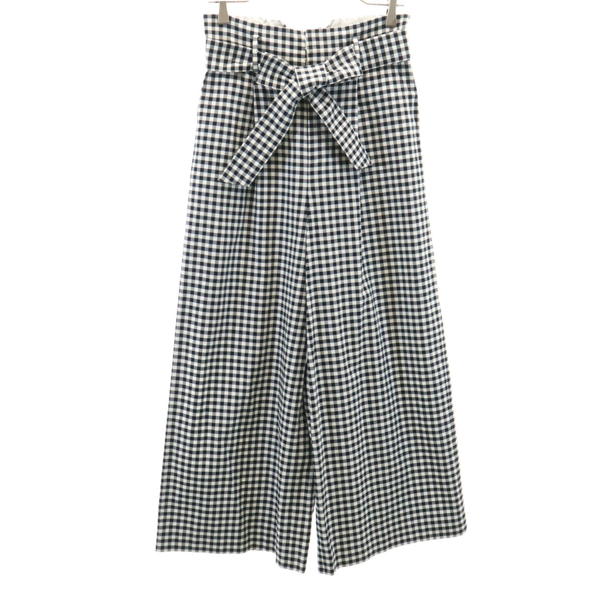 BLUE LABEL CRESTBRIDGE ブルーレーベルクレストブリッジ ギンガムチェック ハイウエスト ワイドパンツ 38 ブラック レディース