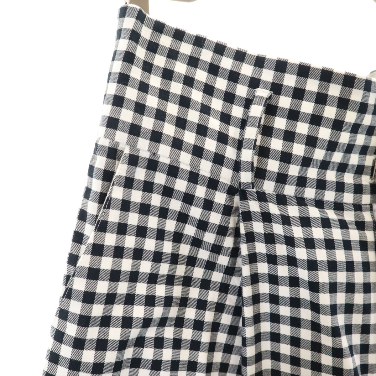 BLUE LABEL CRESTBRIDGE ブルーレーベルクレストブリッジ ギンガムチェック ハイウエスト ワイドパンツ 38 ブラック レディース