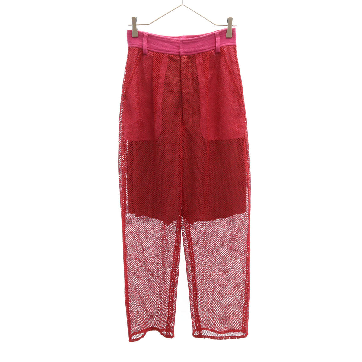 MAISON SPECIAL メゾンスペシャル スラブメッシュ パンツ 38 ピンクレッド レディース