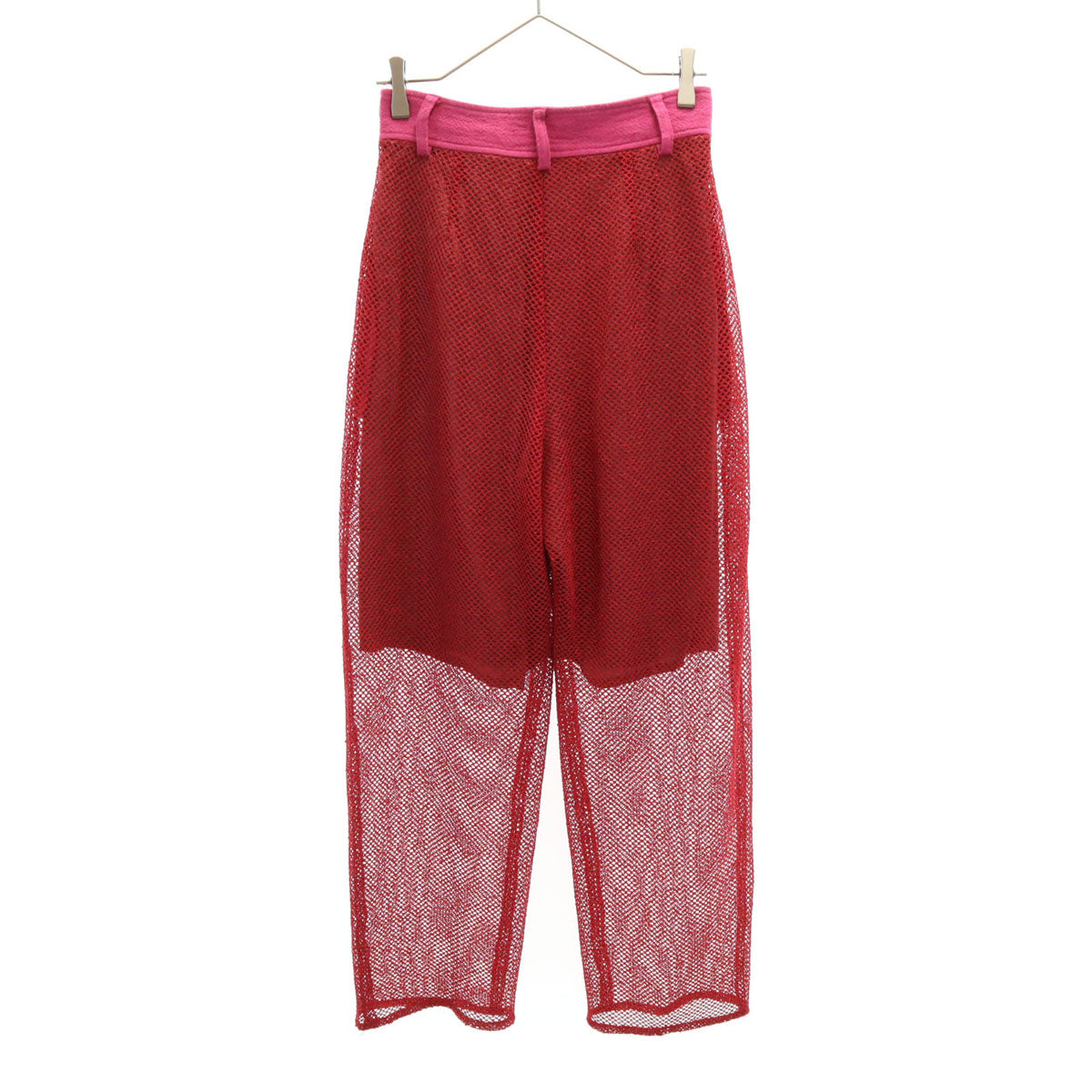 MAISON SPECIAL メゾンスペシャル スラブメッシュ パンツ 38 ピンクレッド レディース