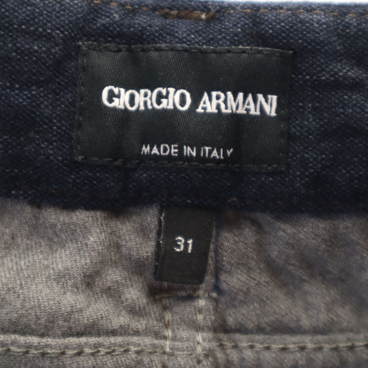 GIORGIO ARMANI ジョルジオアルマーニ イタリア製 リミテッドエディション デニムライク ウールパンツ W31 インディゴ メンズ