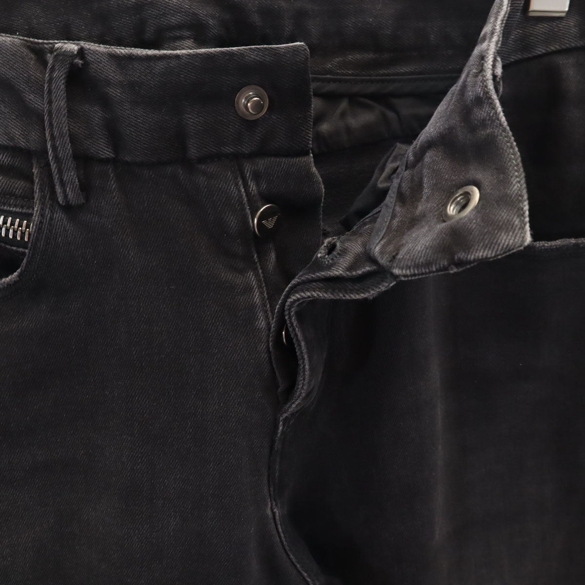 Emporio Armani エンポリオアルマーニ ヴィンテージ加工 スキニーパンツ W31 ブラック メンズ