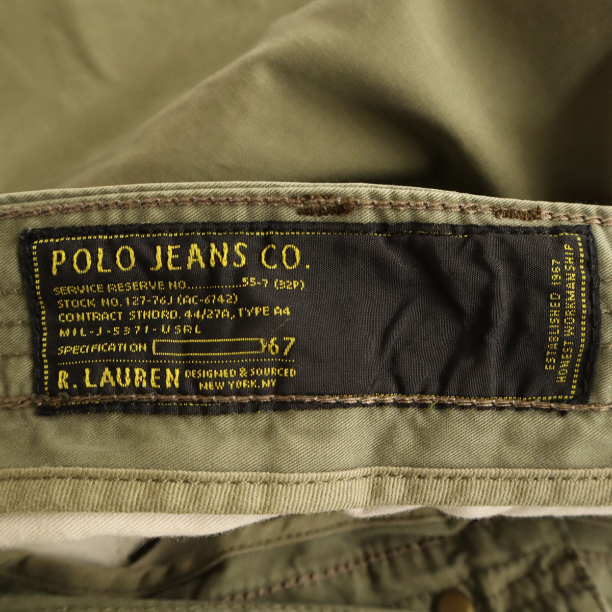 POLO JEANS Ralph Lauren ポロジーンズラルフローレン カーゴパンツ W34 オリーブ メンズ