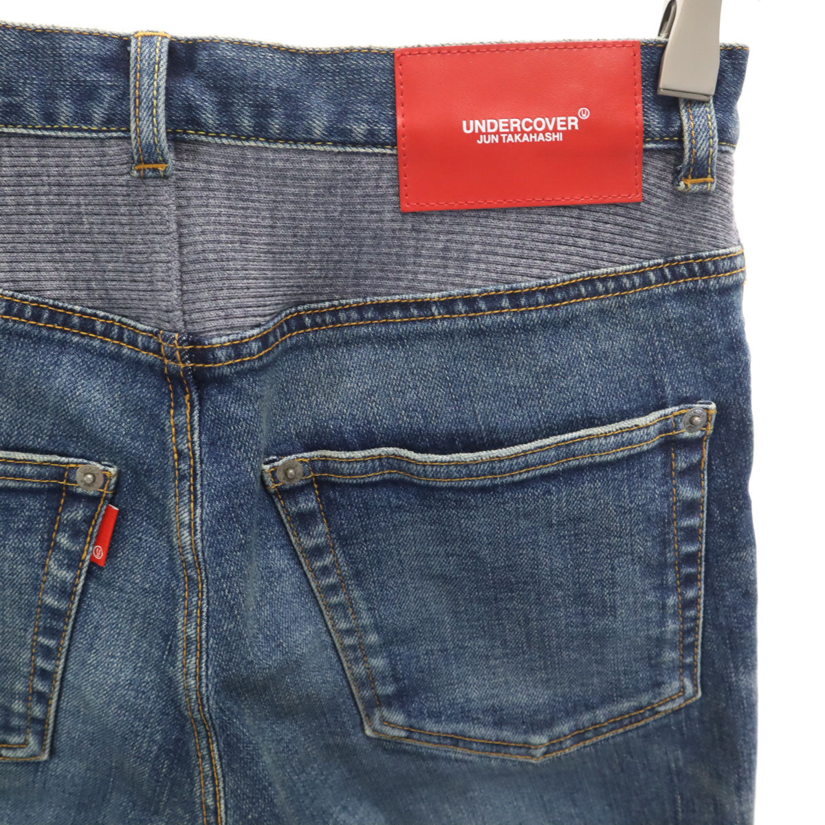 UNDERCOVER アンダーカバー 日本製 リブ切替 デニムパンツ 1 ウォッシュブルー ジーンズ レディース