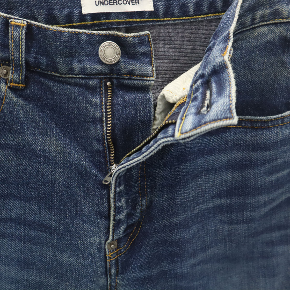 UNDERCOVER アンダーカバー 日本製 リブ切替 デニムパンツ 1 ウォッシュブルー ジーンズ レディース