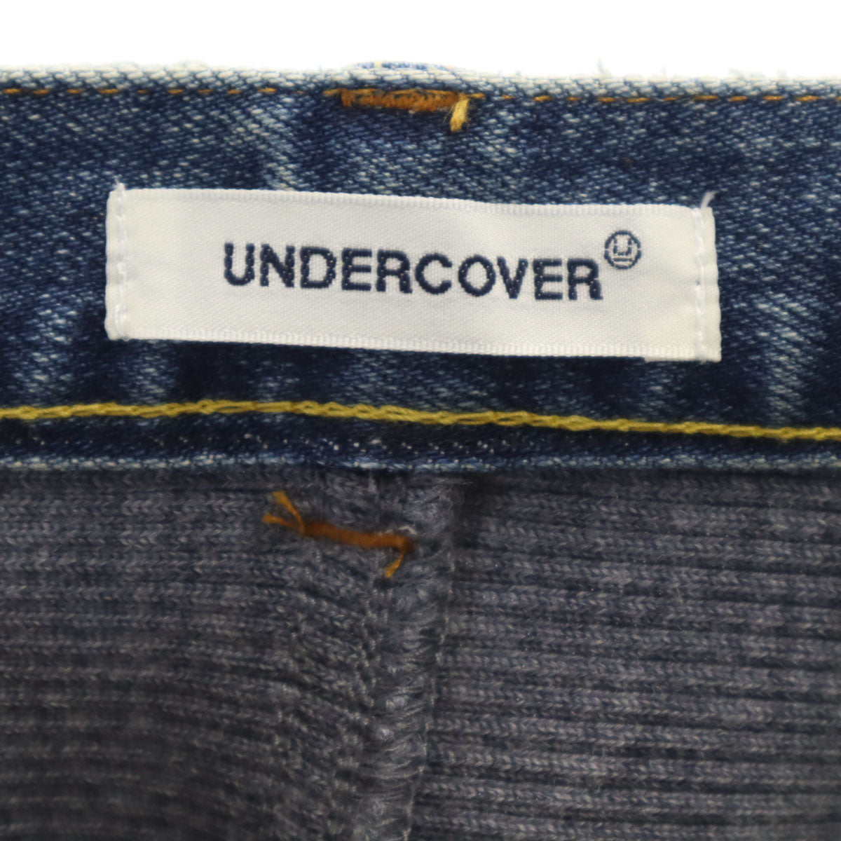 UNDERCOVER アンダーカバー 日本製 リブ切替 デニムパンツ 1 ウォッシュブルー ジーンズ レディース