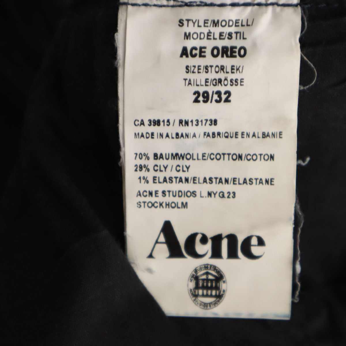 ACNE STUDIOS アクネストゥディオズ スリムデニムパンツ W29 インディゴ ジーンズ メンズ