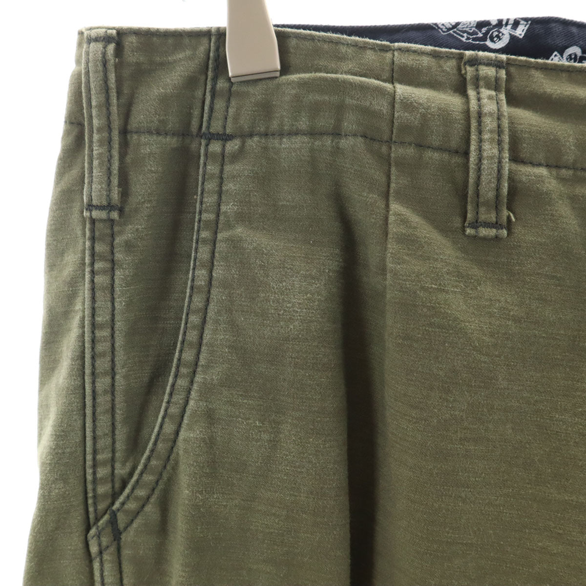 MOMOTARO JEANS 桃太郎ジーンズ 日本製 カーゴパンツ W32 カーキ メンズ