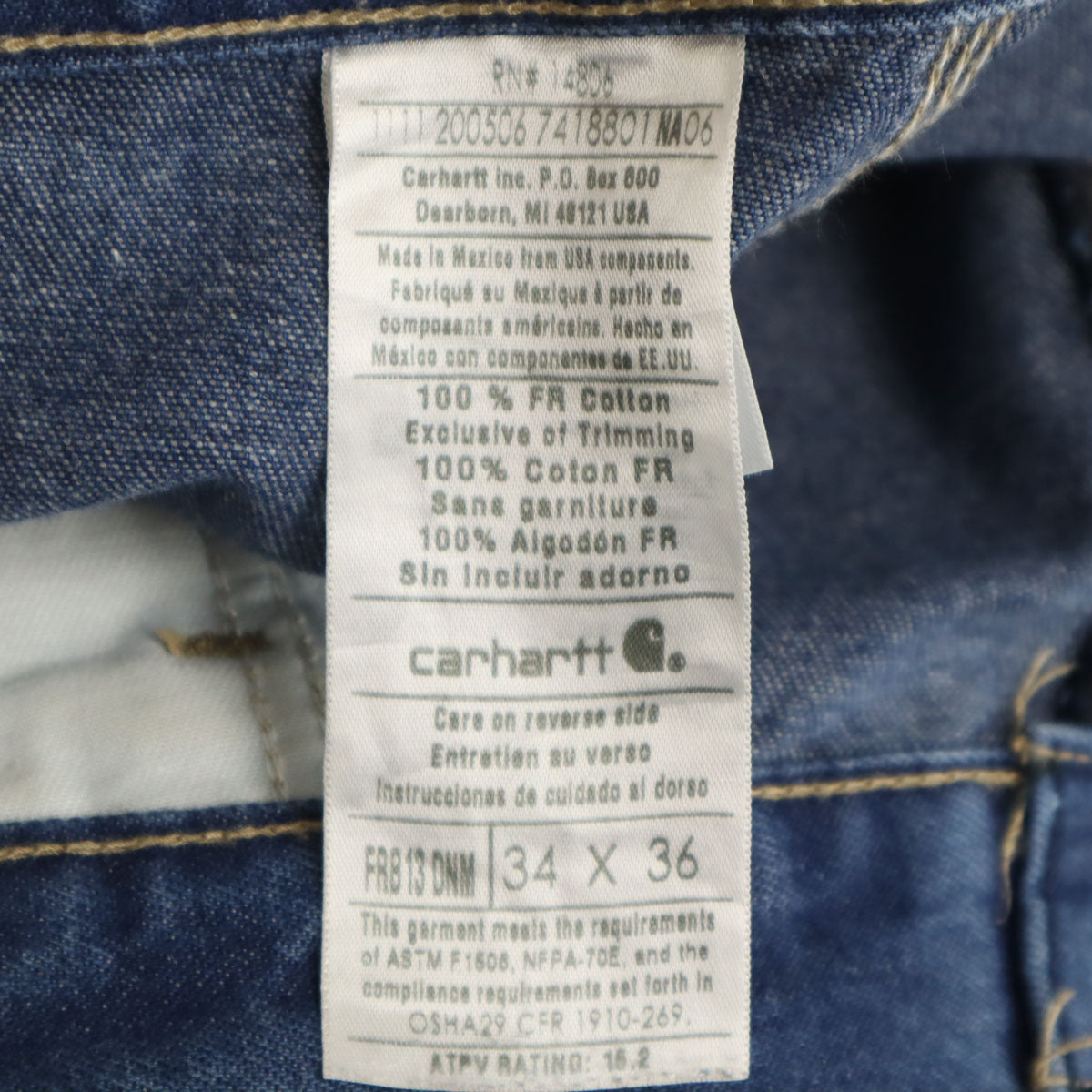 Carhartt カーハート FRB13 デニムペインターパンツ W34 ウォッシュブルー ジーンズ メンズ