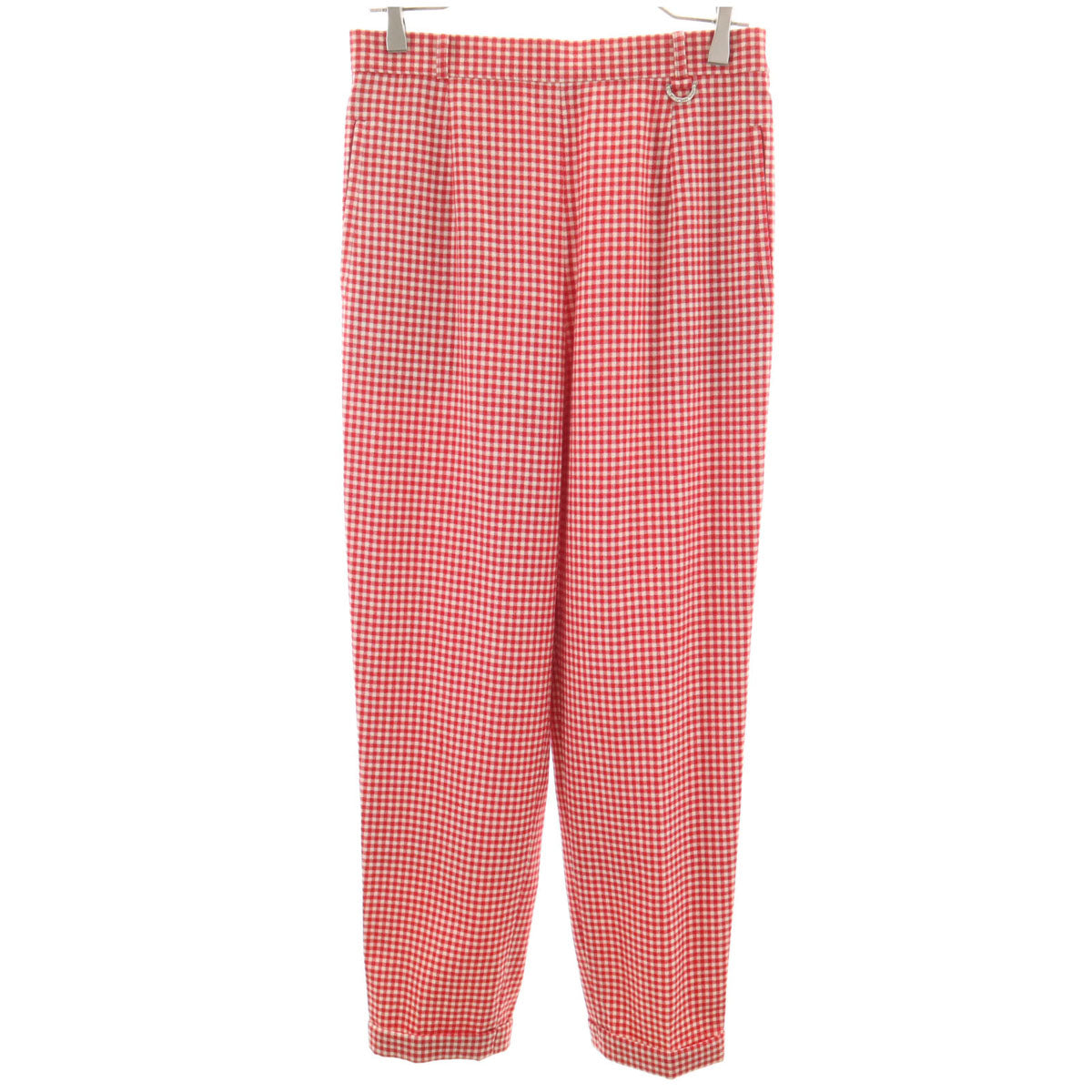 Christian Dior SPORTS クリスチャンディオールスポーツ 90s オールド ギンガムチェック テーパードパンツ LL レッド レディース