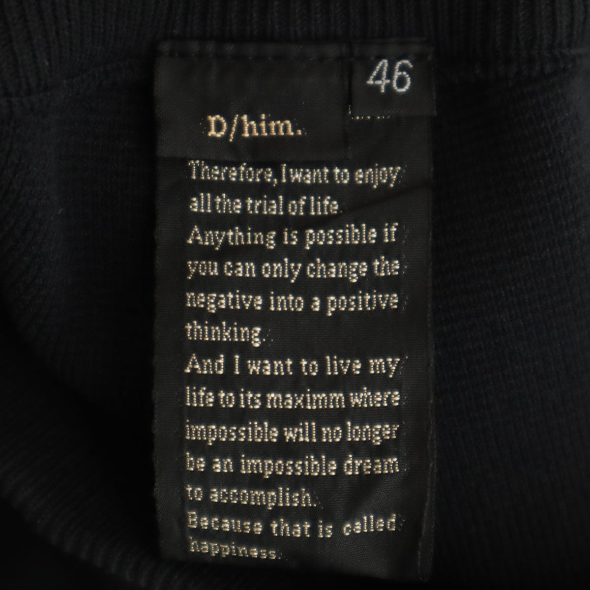 D/him ディーヒム イージーパンツ 46 ブラック メンズ