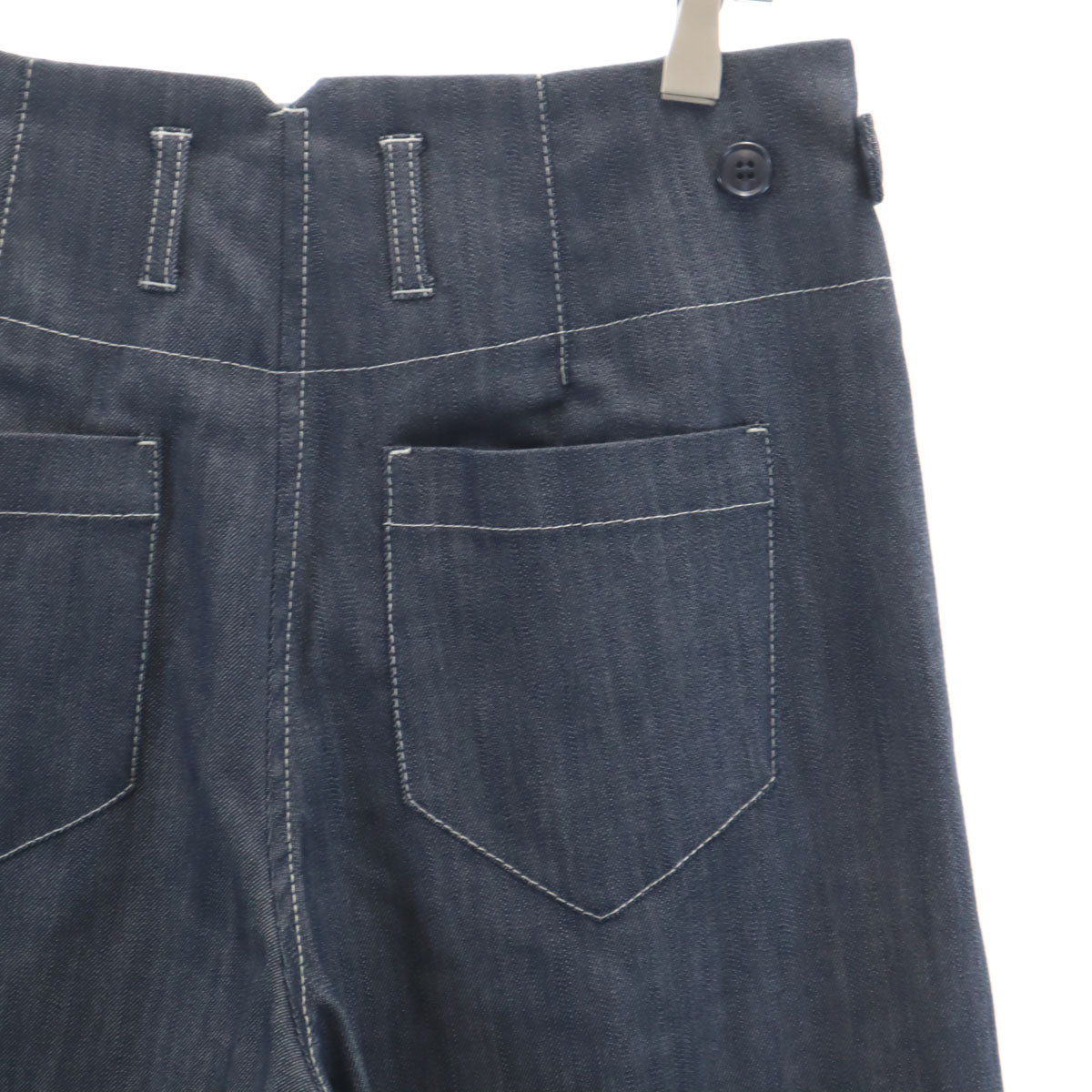 Paul Smith JEANS ポールスミスジーンズ シャンブレー ワイドパンツ 42 インディゴ レディース