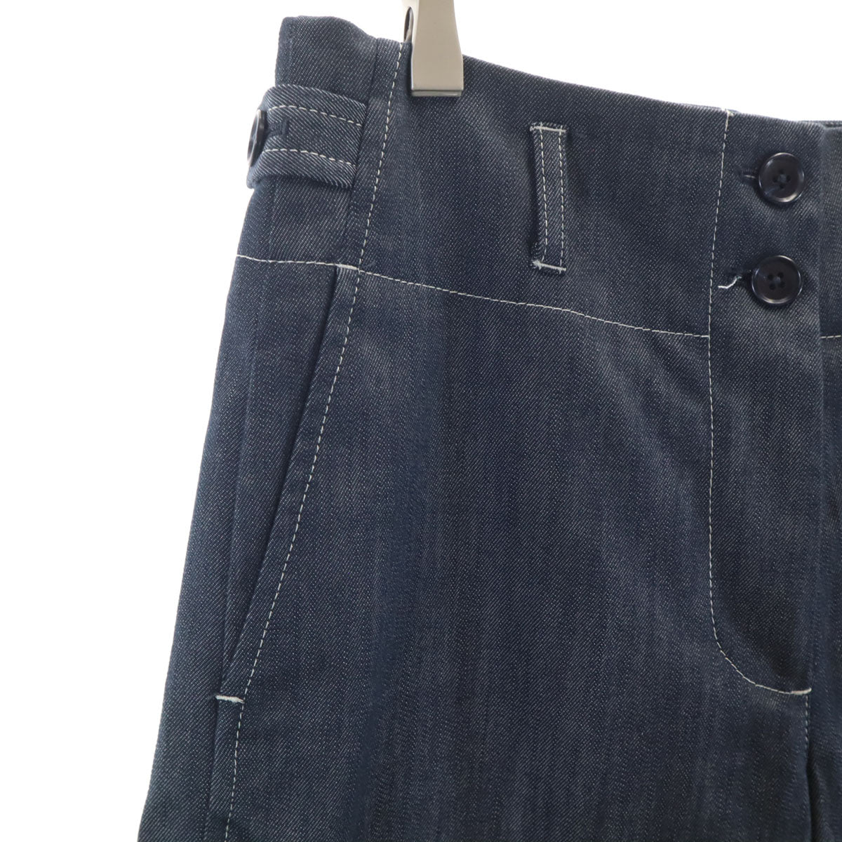 Paul Smith JEANS ポールスミスジーンズ シャンブレー ワイドパンツ 42 インディゴ レディース