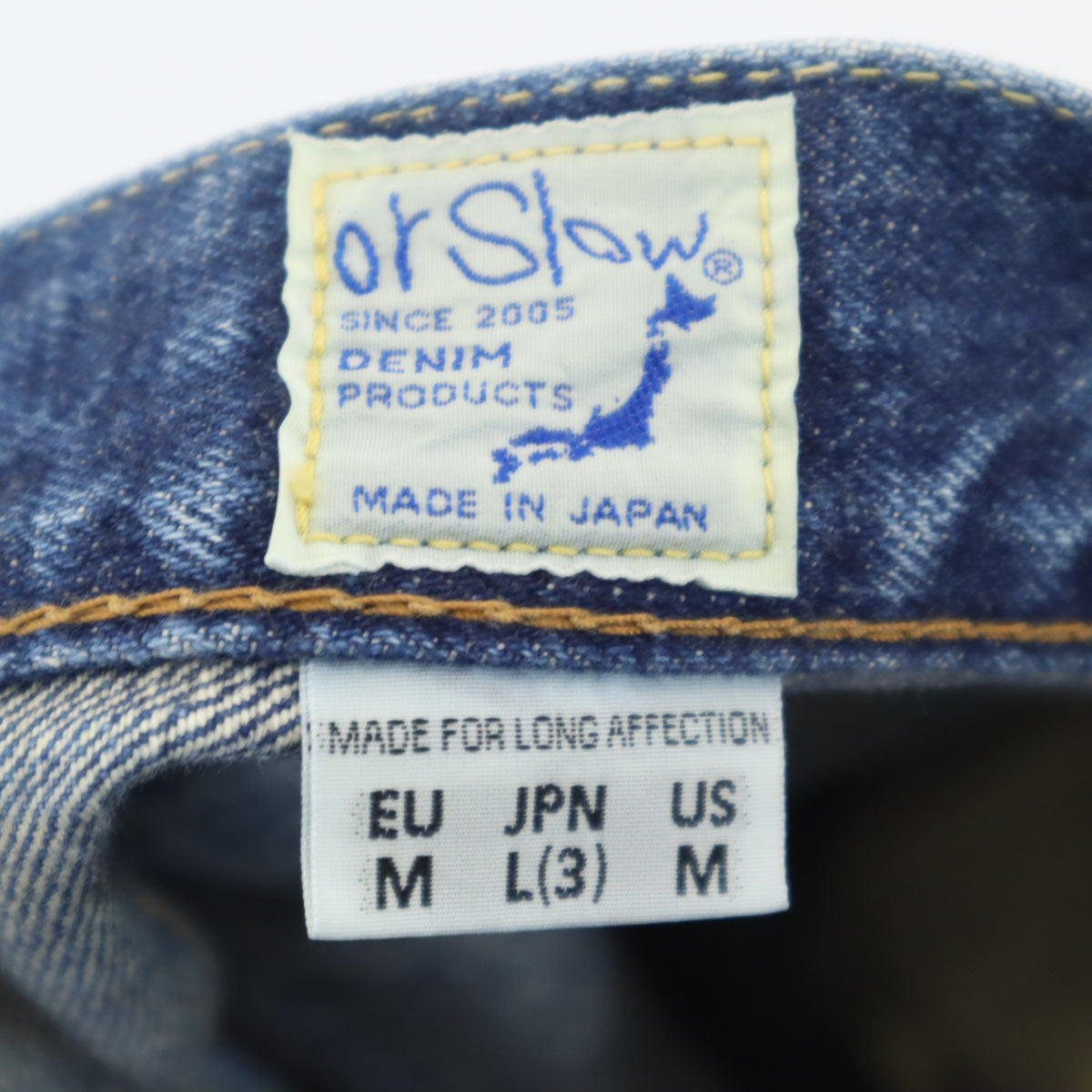 orSlow オアスロウ 日本製 テーパードデニムパンツ L ウォッシュブルー ジーンズ メンズ